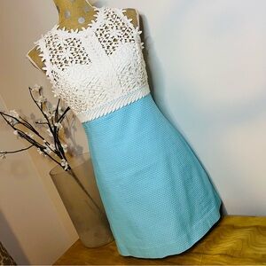 Lilly Pulitzer Breakers White, Turquoise Shift Dress